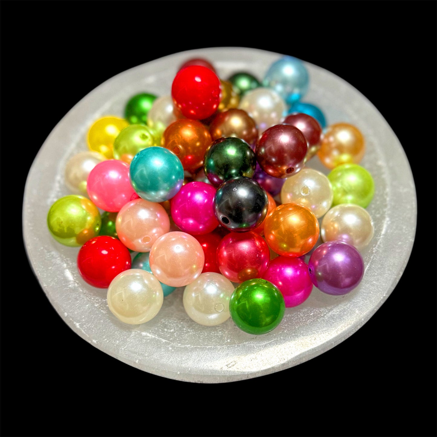 "Rainbow" Mix Pearl Acrylic 20mm Bead