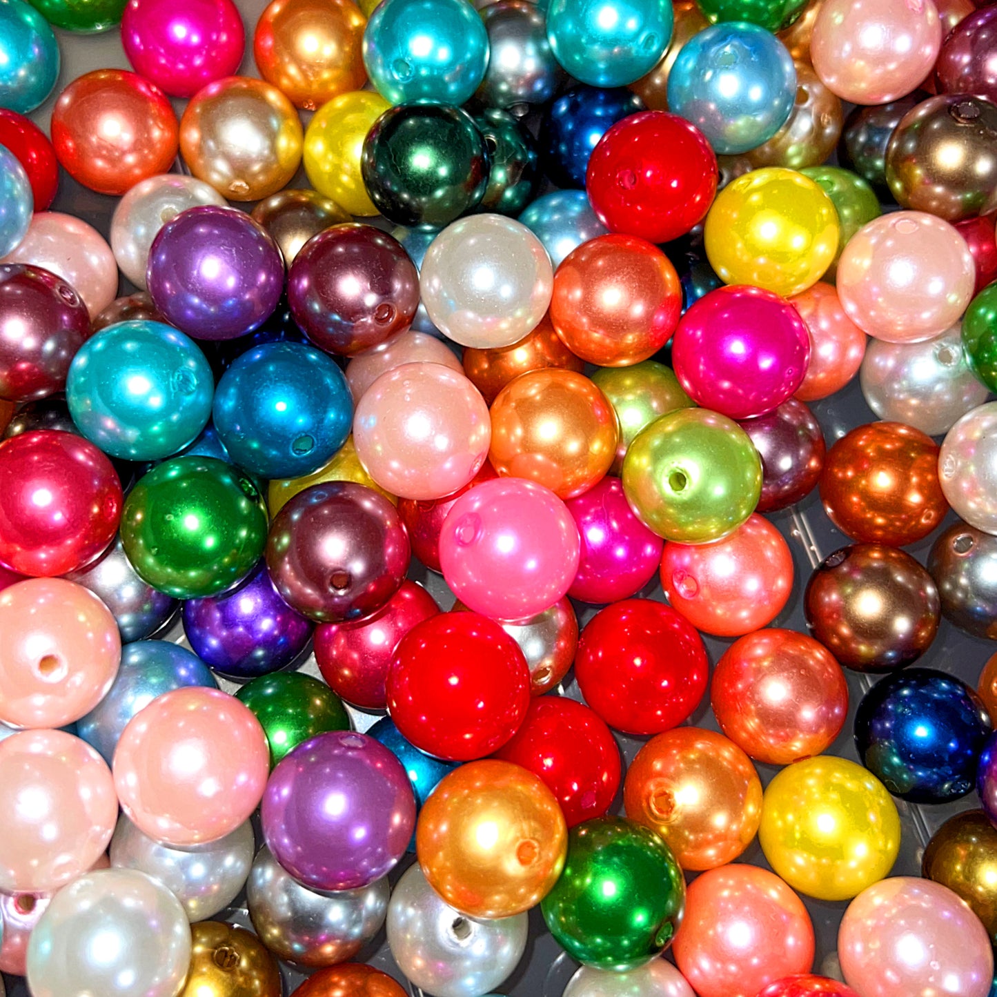"Rainbow" Mix Pearl Acrylic 20mm Bead