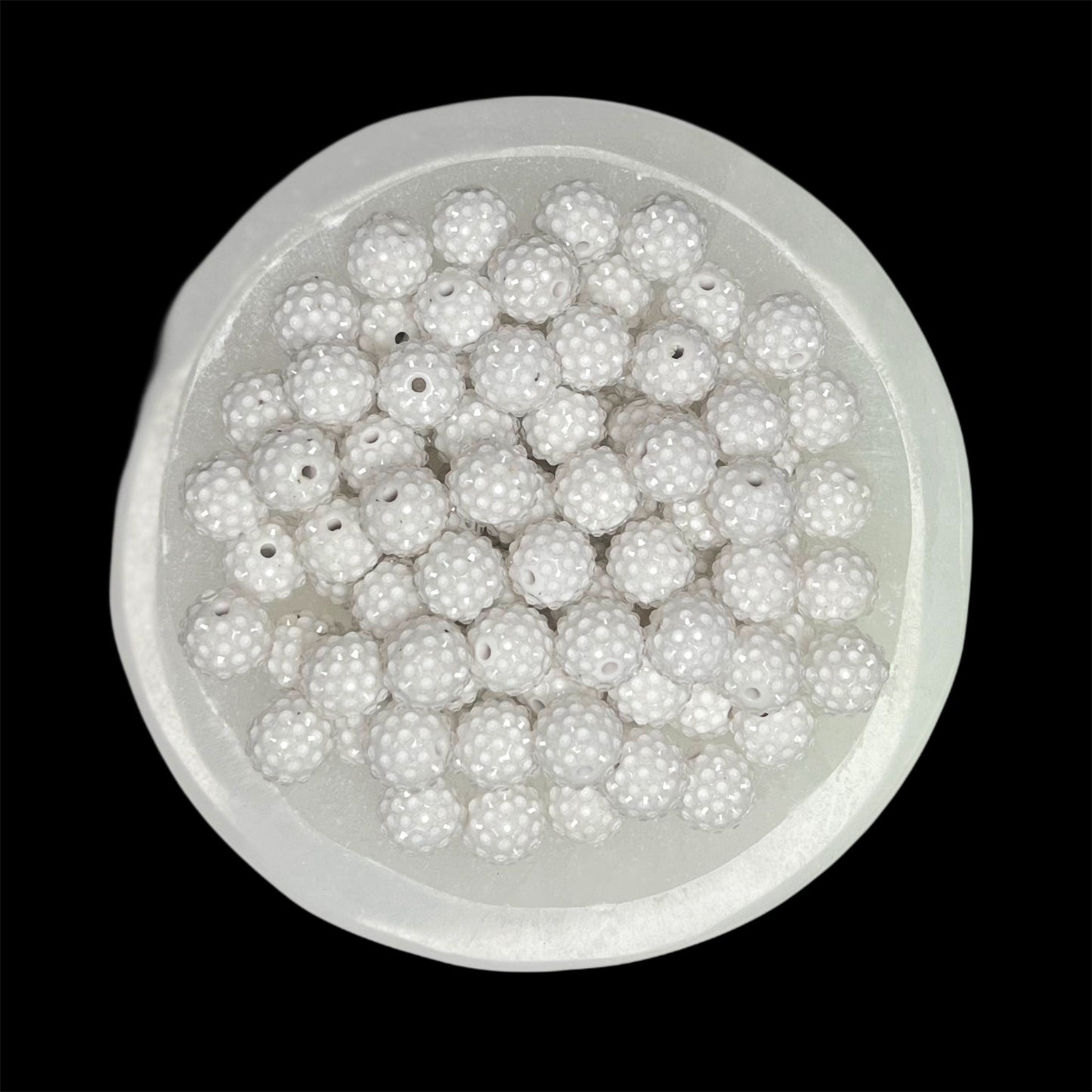 "Jelly White" Rhinestone Acrylic Bead (1 Count)