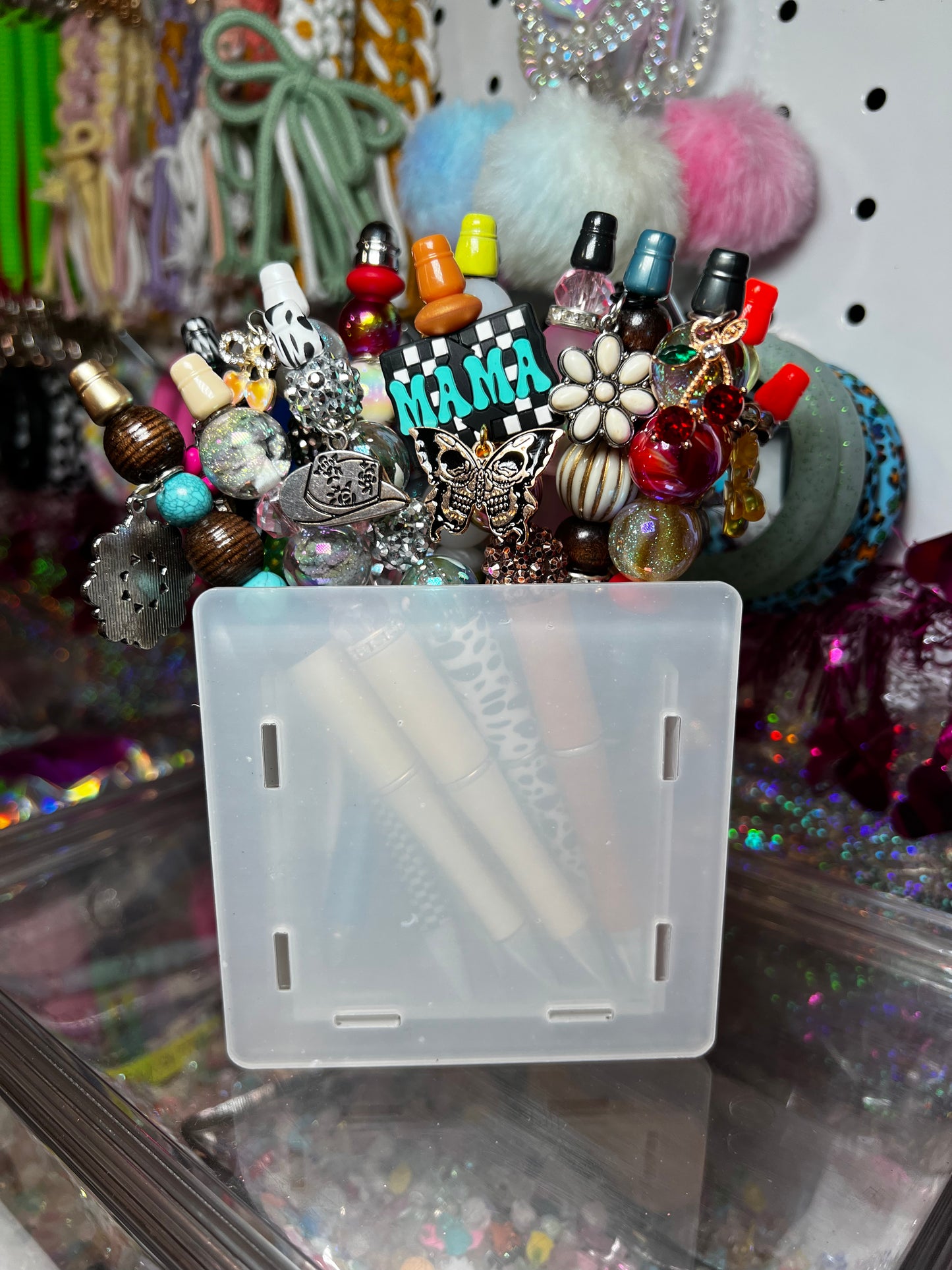 Acrylic Clear Pen Desk Top Holder