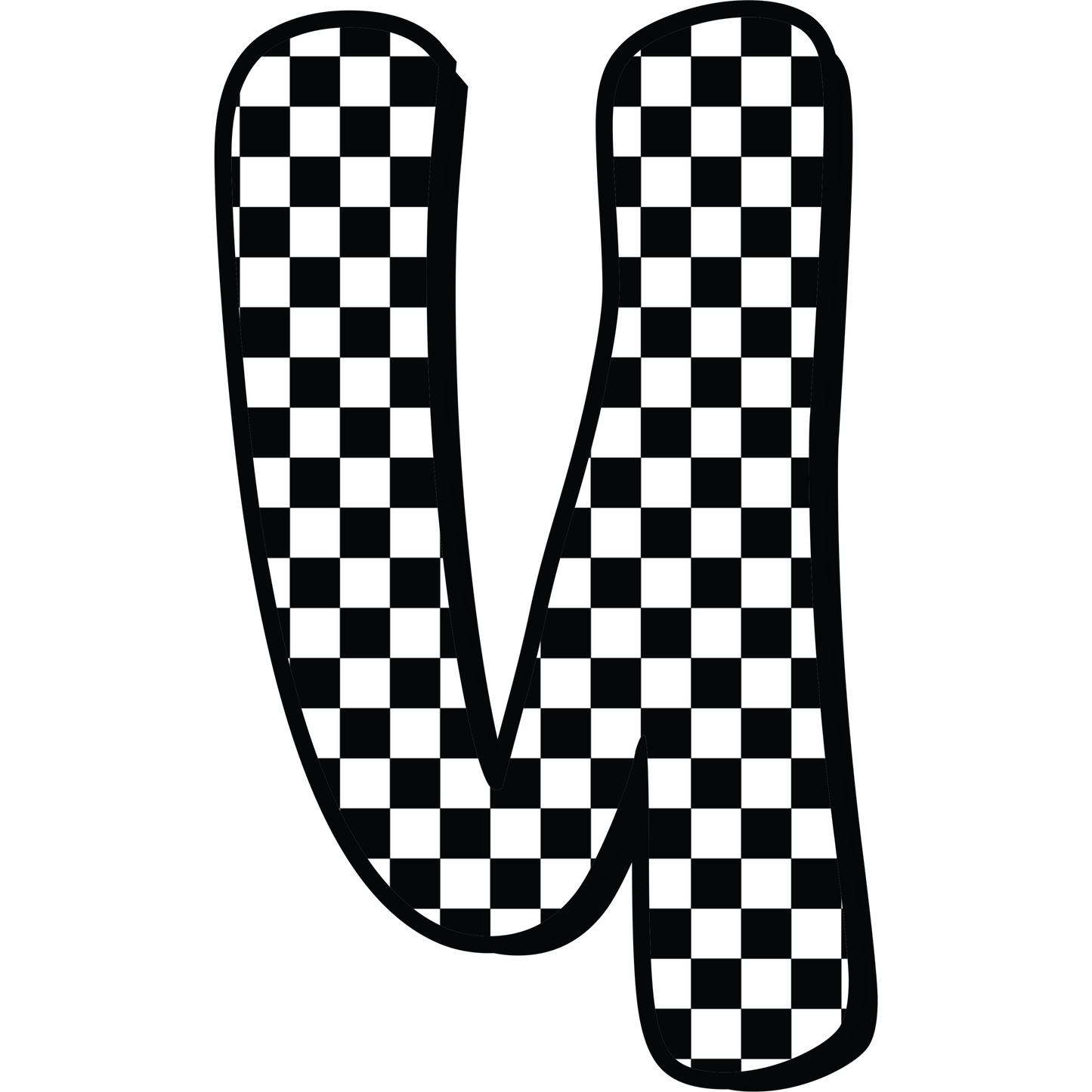 Checkered ABC's 15mm Glow Glitter Silicone Beads SGC Exclusive