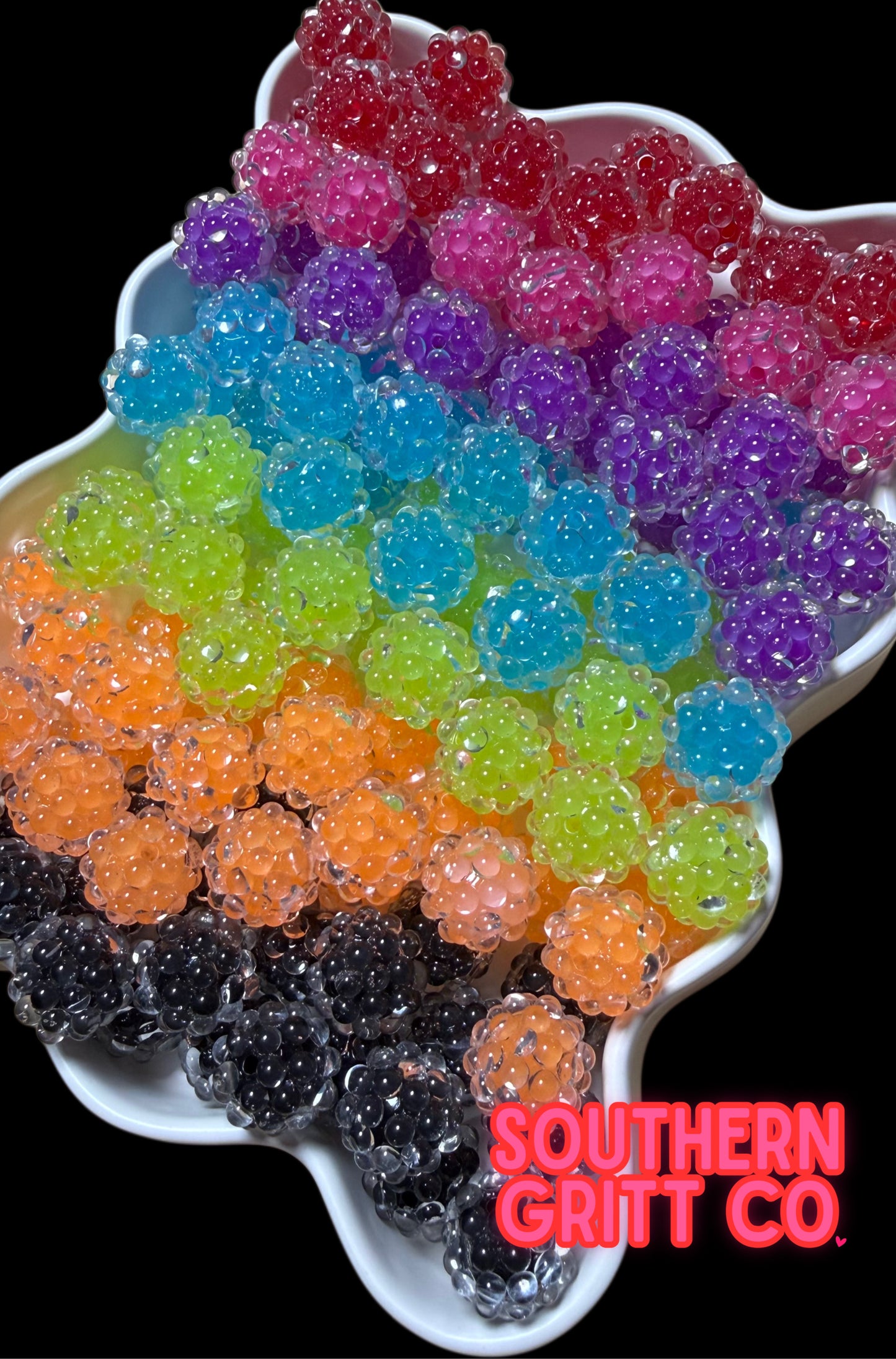 Glass Neon Bubble Rhinestone 20mm Beads (7 colors)