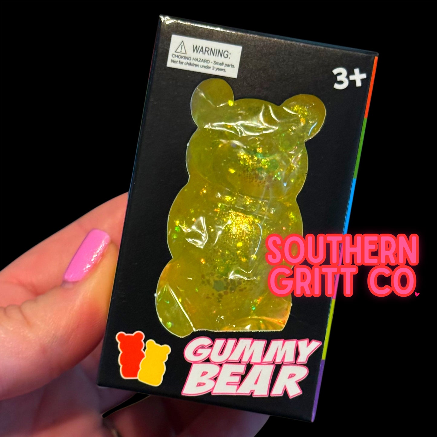 Neon Glitter Bear - Jelly Squish Toy (3 colors)