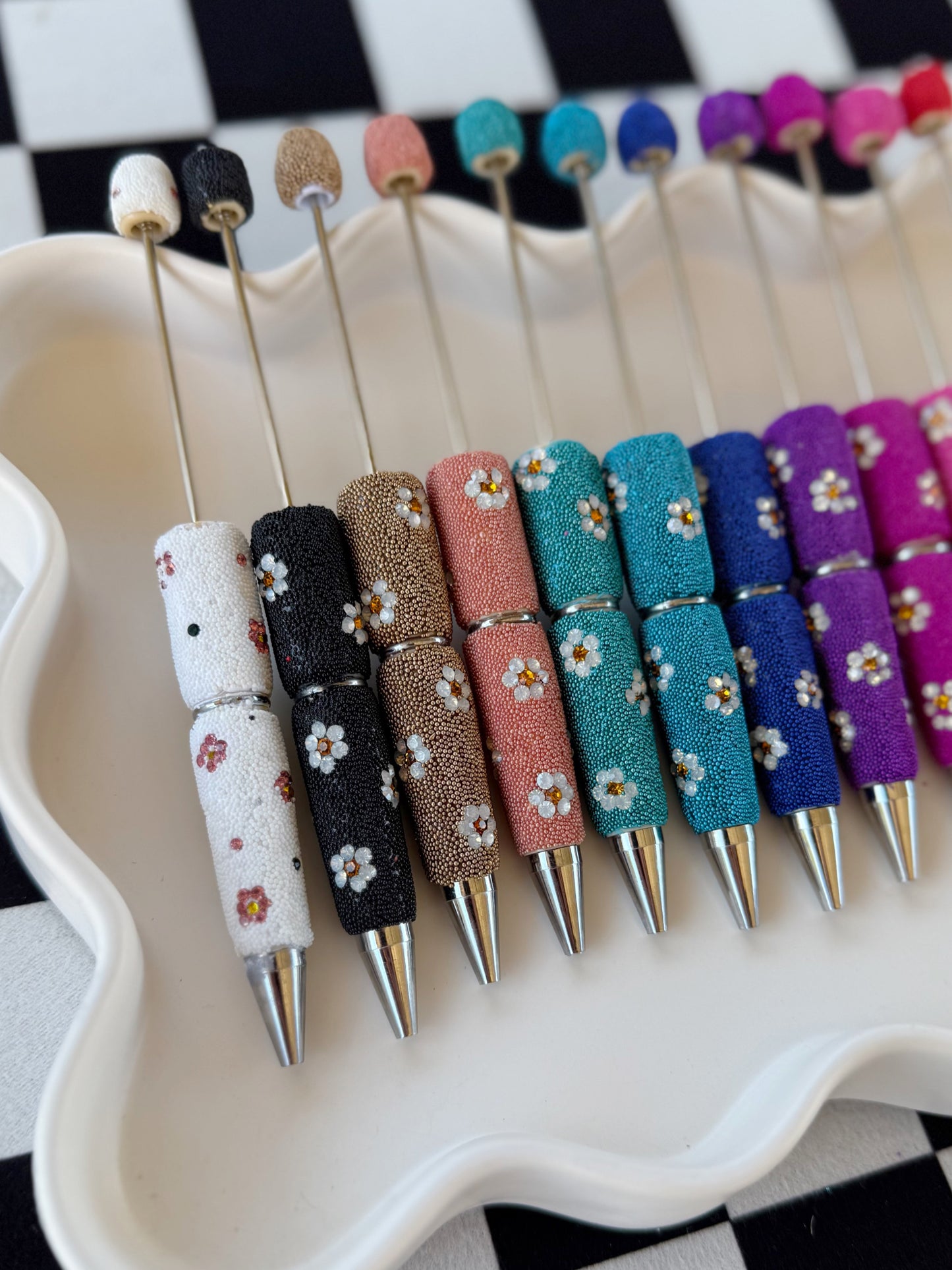 Fancy Pearl Daisy Beadable Pens