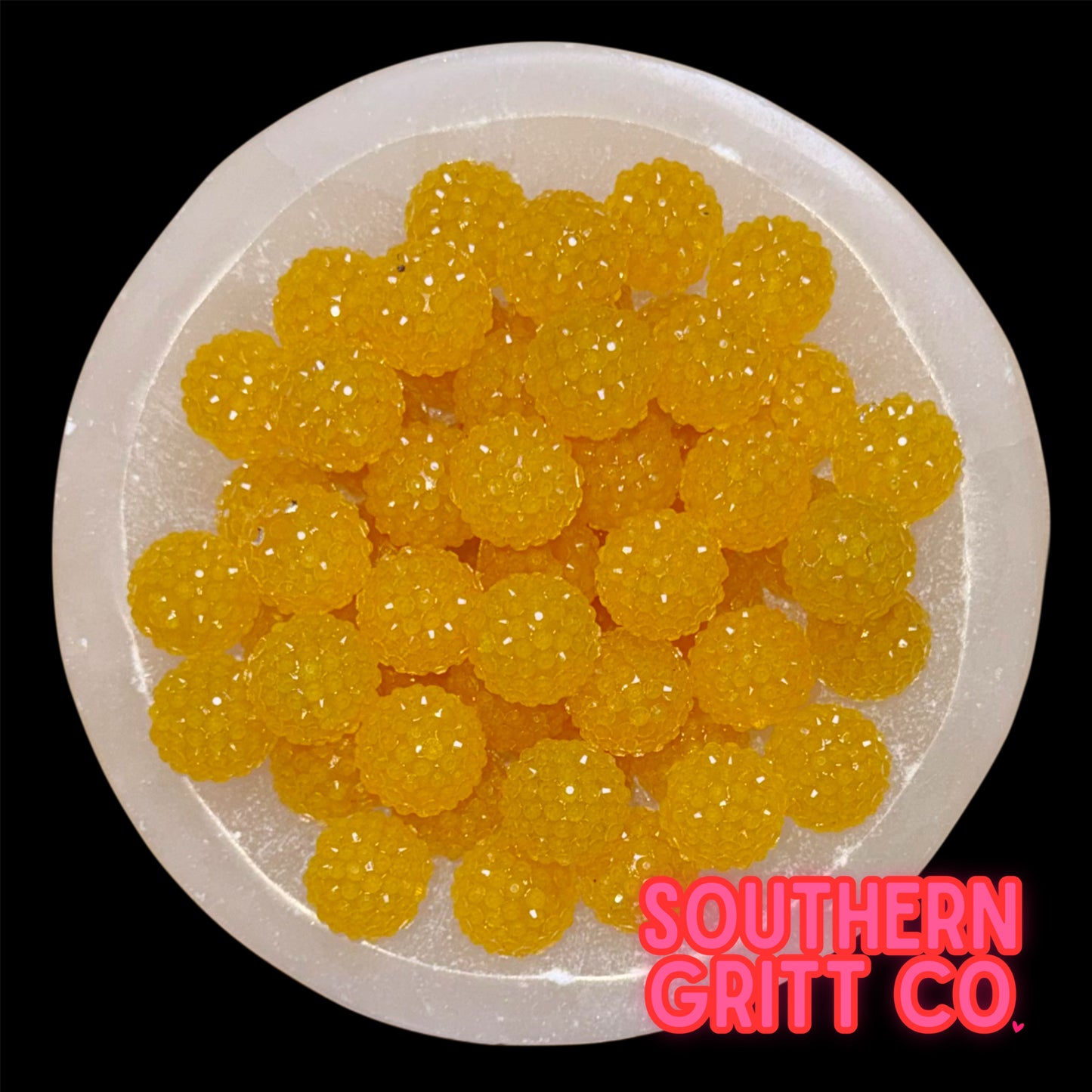 "Jelly Marigold" Rhinestone Acrylic Bead (1 Count)