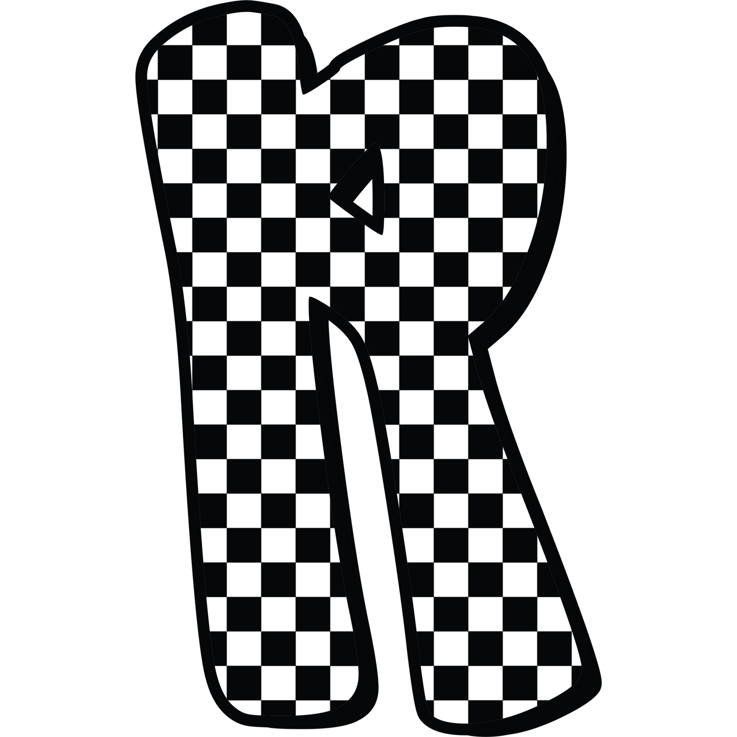 Checkered ABC's 15mm Glow Glitter Silicone Beads SGC Exclusive
