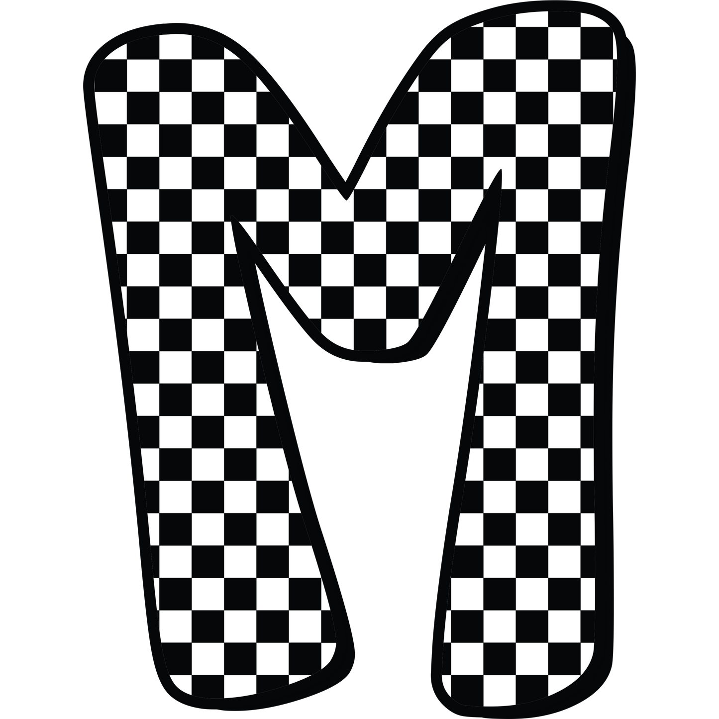 Checkered ABC's 15mm Glow Glitter Silicone Beads SGC Exclusive