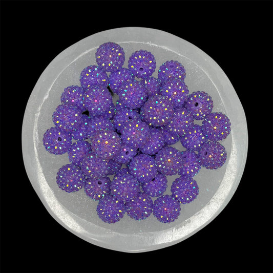 "AB Purple" Rhinestone Acrylic Bead (1 Count)