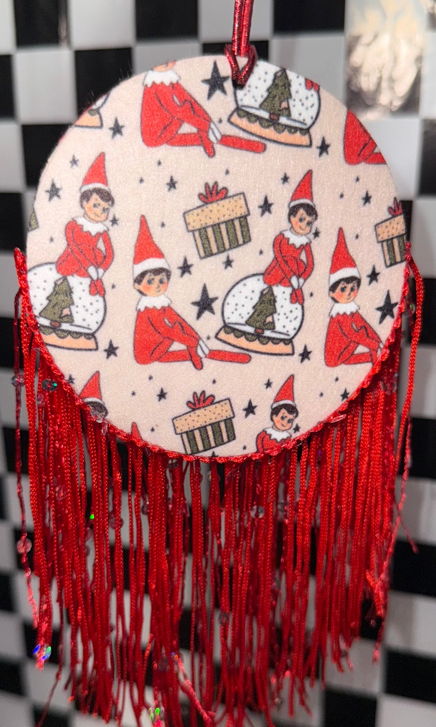 Elf on Christmas Felt Freshie