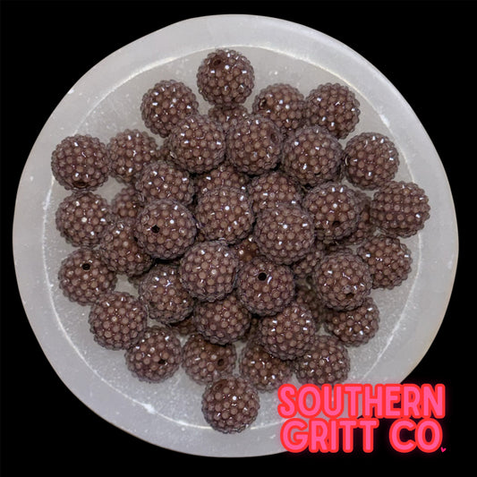 "Jelly Brown" Rhinestone Acrylic Bead (1 Count)