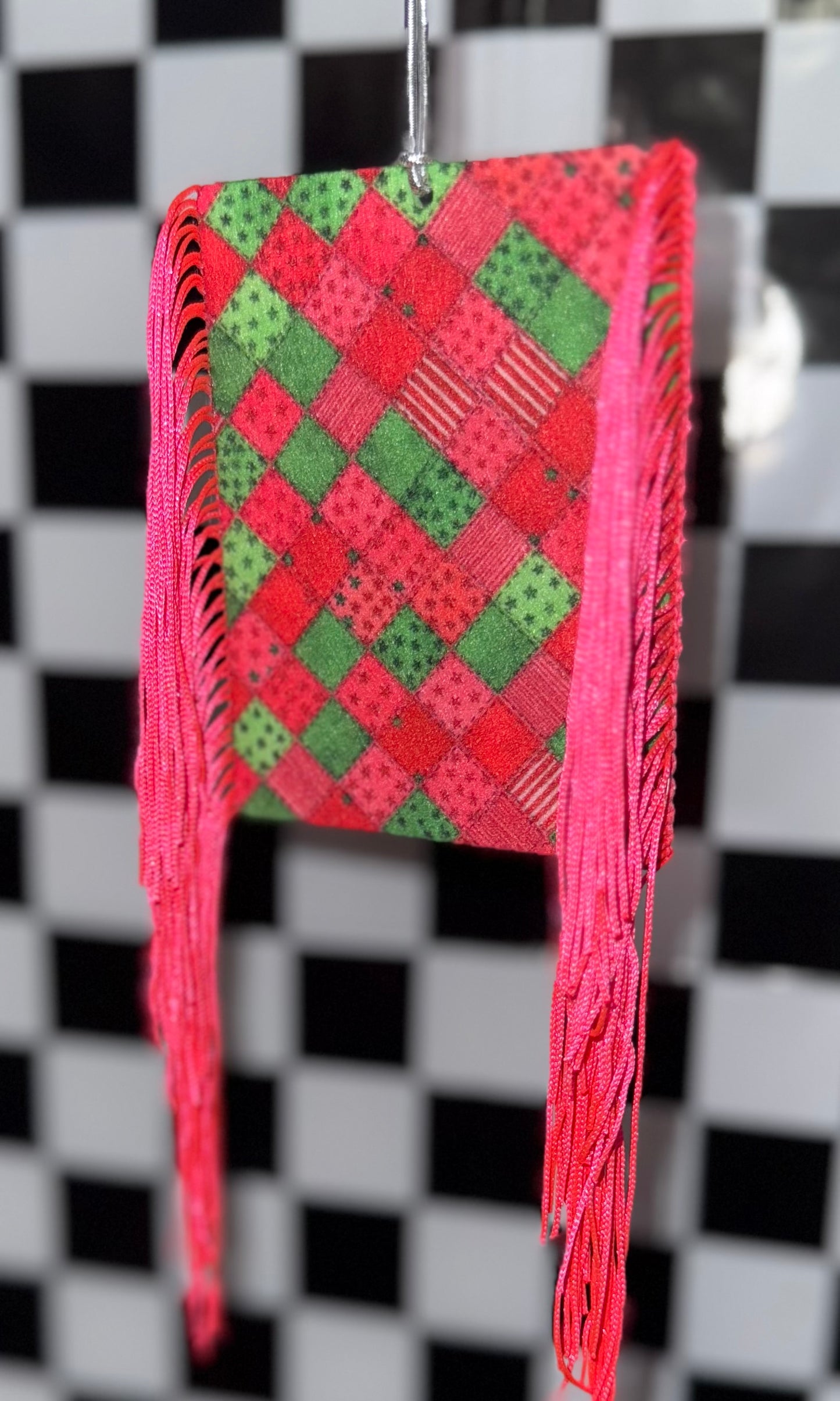 Holiday Checkered Felt Freshie