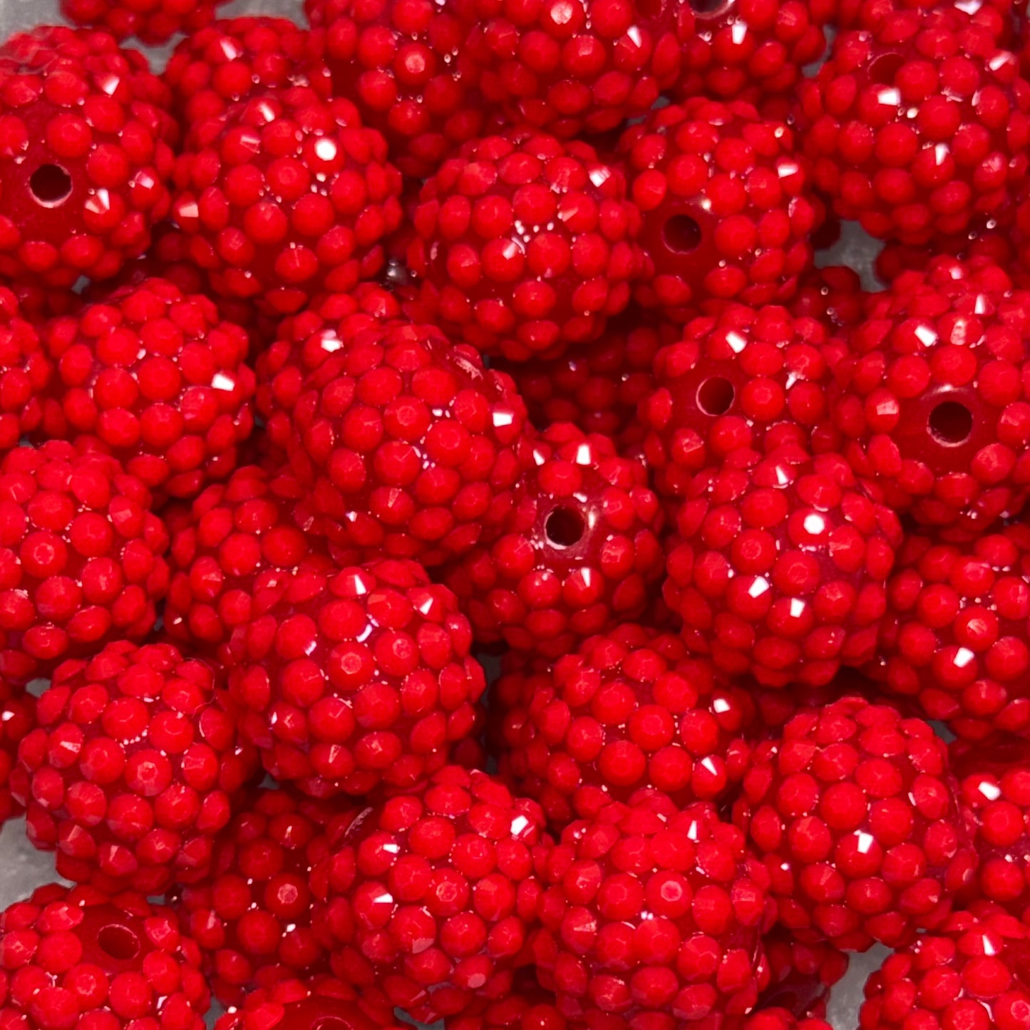 #43 Red Rhinestone Acrylic Bead (1 Count)