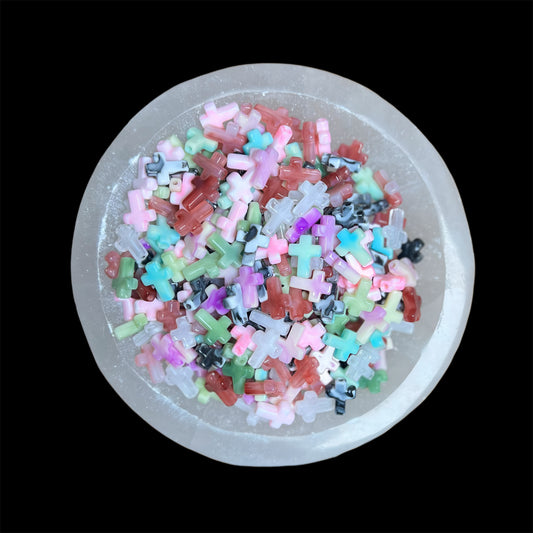 Marble Colored Cross Beads