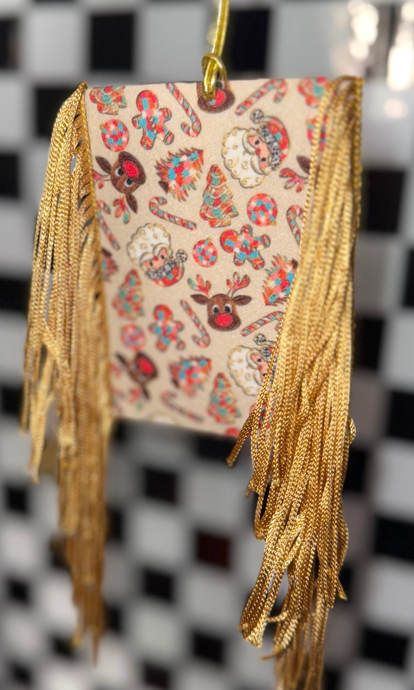 Golden Christmas Felt Freshie