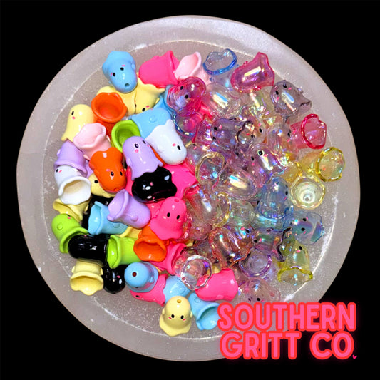 Neon and Clear Ghost Acrylic Mix Beads
