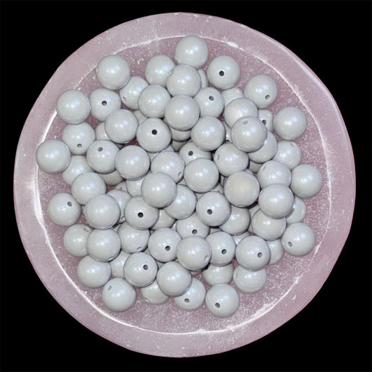 Gray Shimmer Silicone 15mm Bead