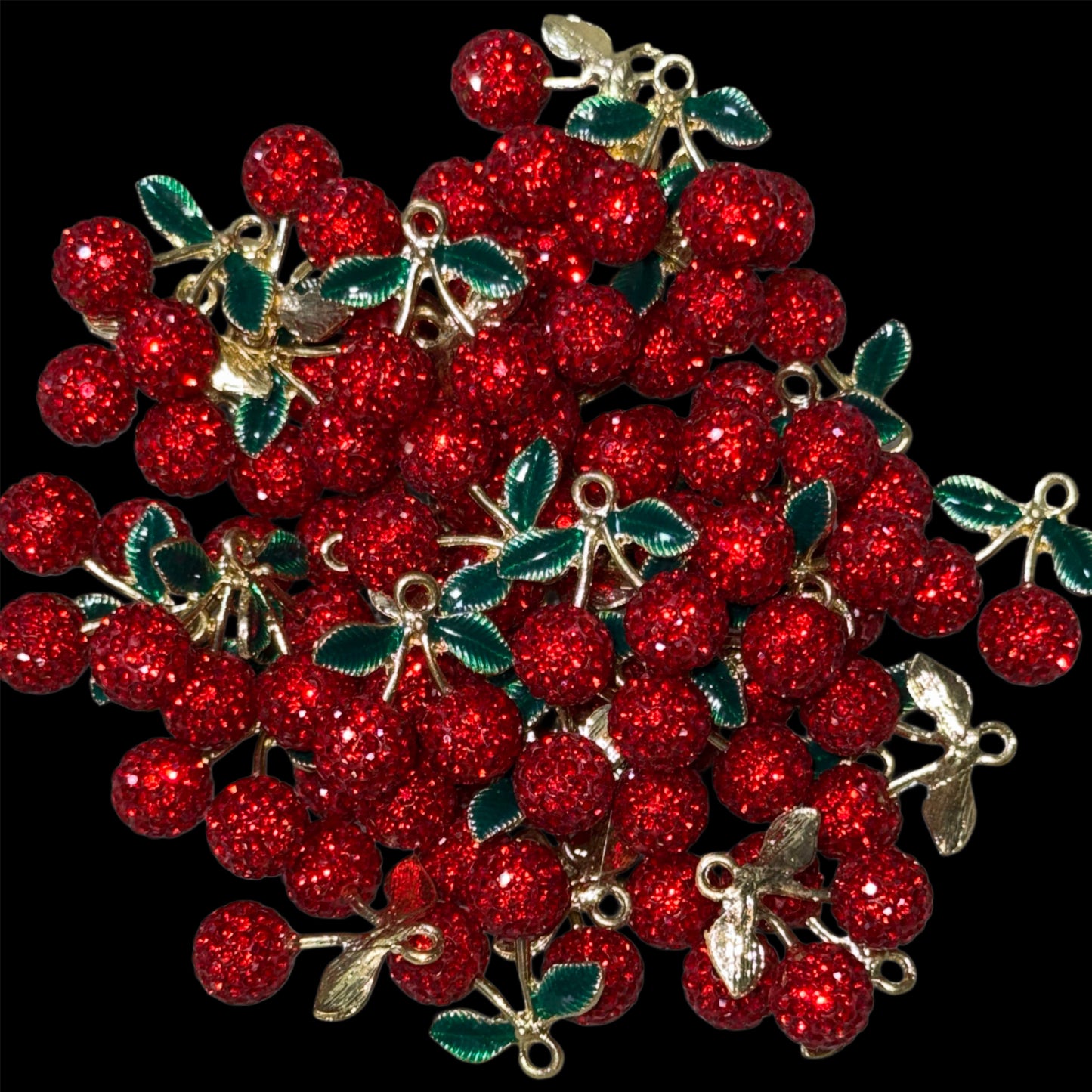 Gold Cherry Rhinestones