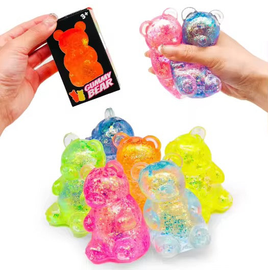 Neon Glitter Bear - Jelly Squish Toy (3 colors)