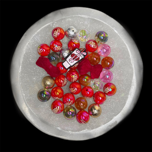 "Dr.P" Acrylic Printed Beads/ Silicone Focal