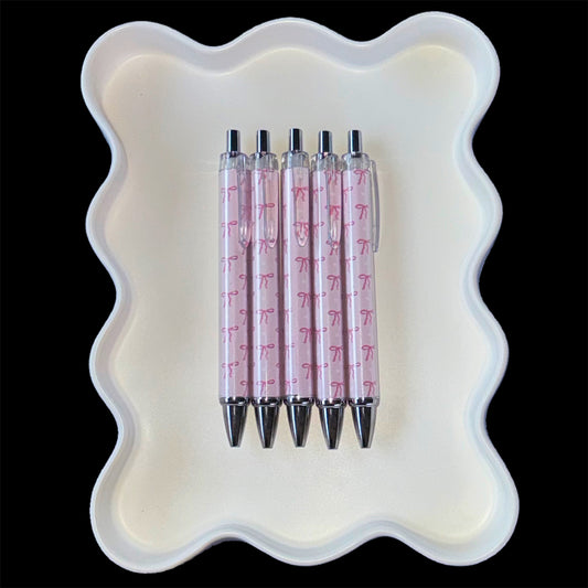 Pink Bow Click Pens