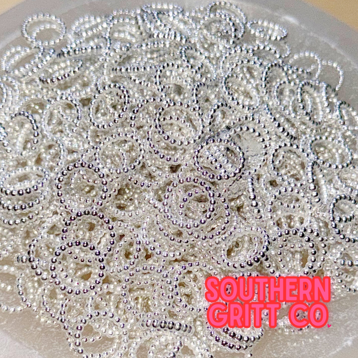 Silver Pearl Spacer 14mm