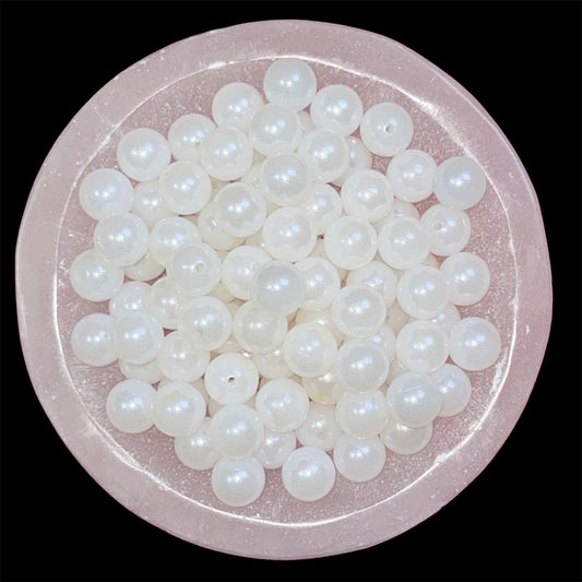 Jelly White Shimmer Silicone 15mm Bead