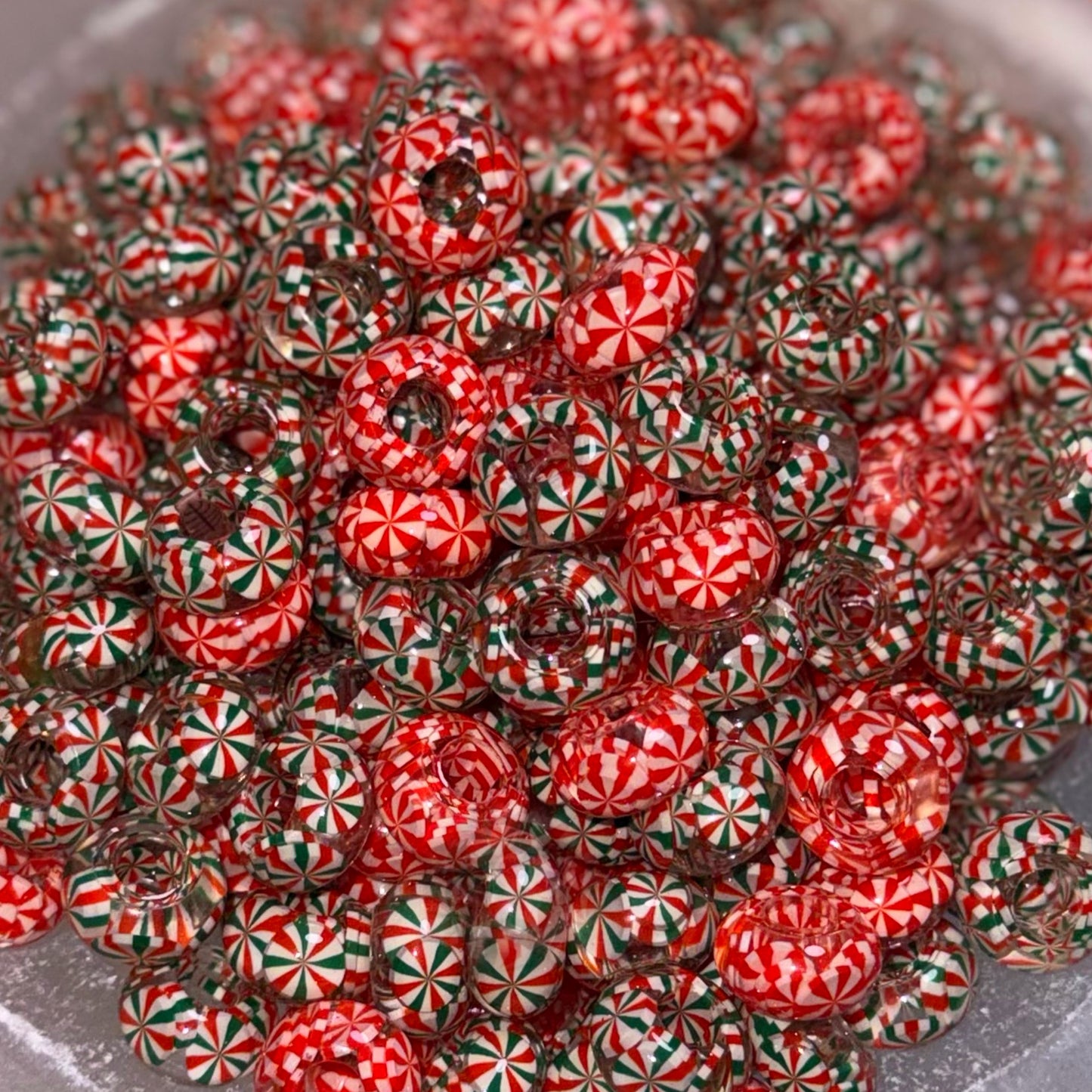 Peppermint Mix Acrylic Spacer Bead