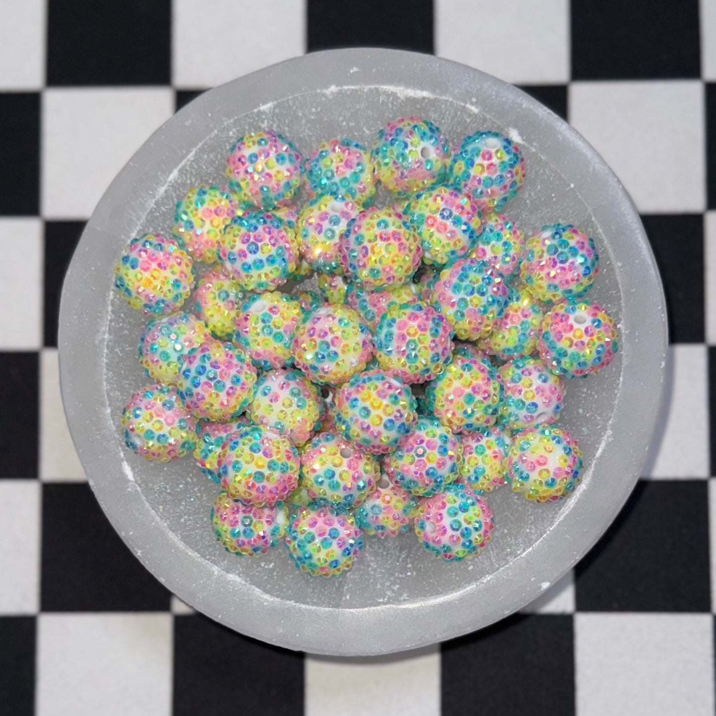 #47 AB Yellow Unicorn Rhinestone Acrylic Bead (1 Count)