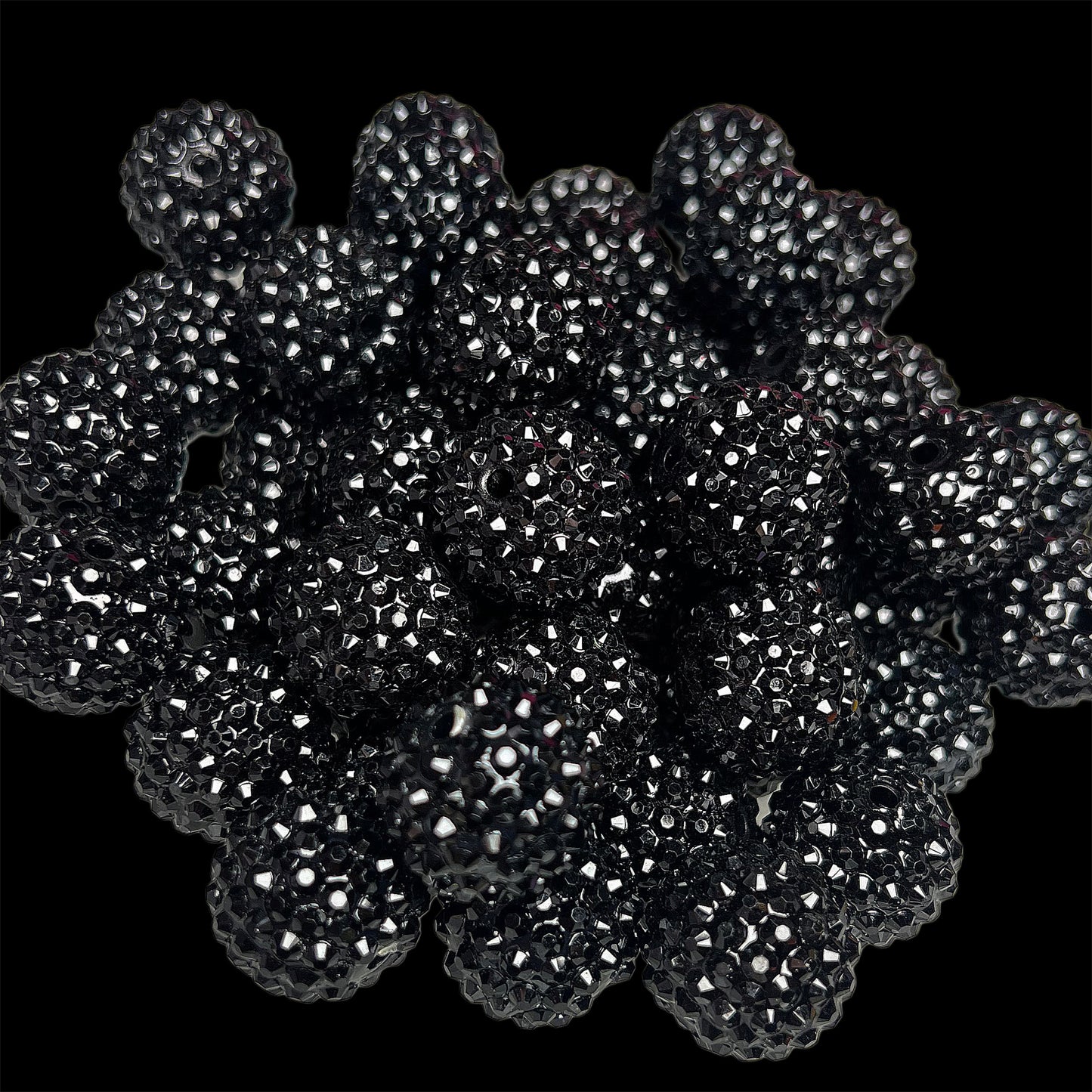"Black" Rhinestone Acrylic Bead (1 Count)