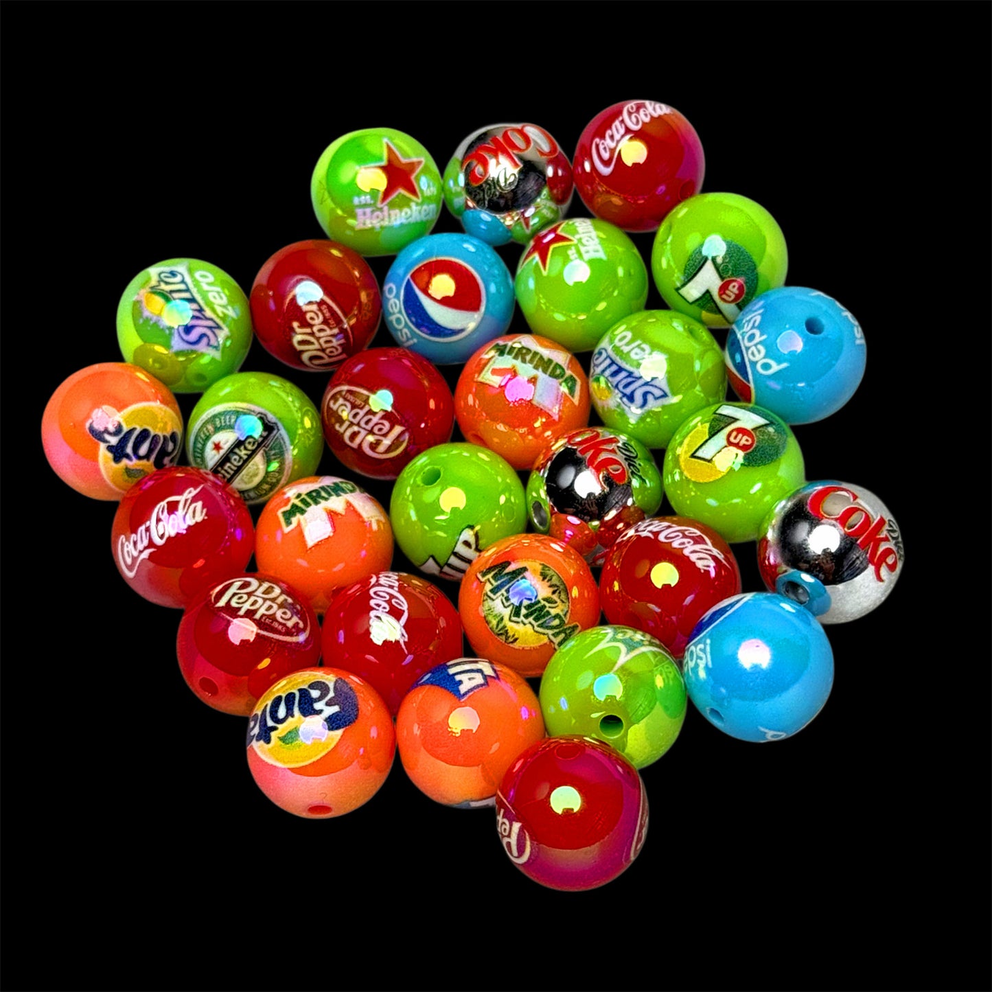 "Drink Mix" Acrylic Printed Bead