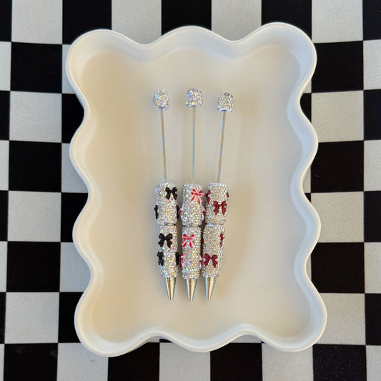 Fancy Bow Rhinestone Beadable Pens