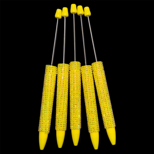 "Yellow" New Rhinestone Bead-able Pens