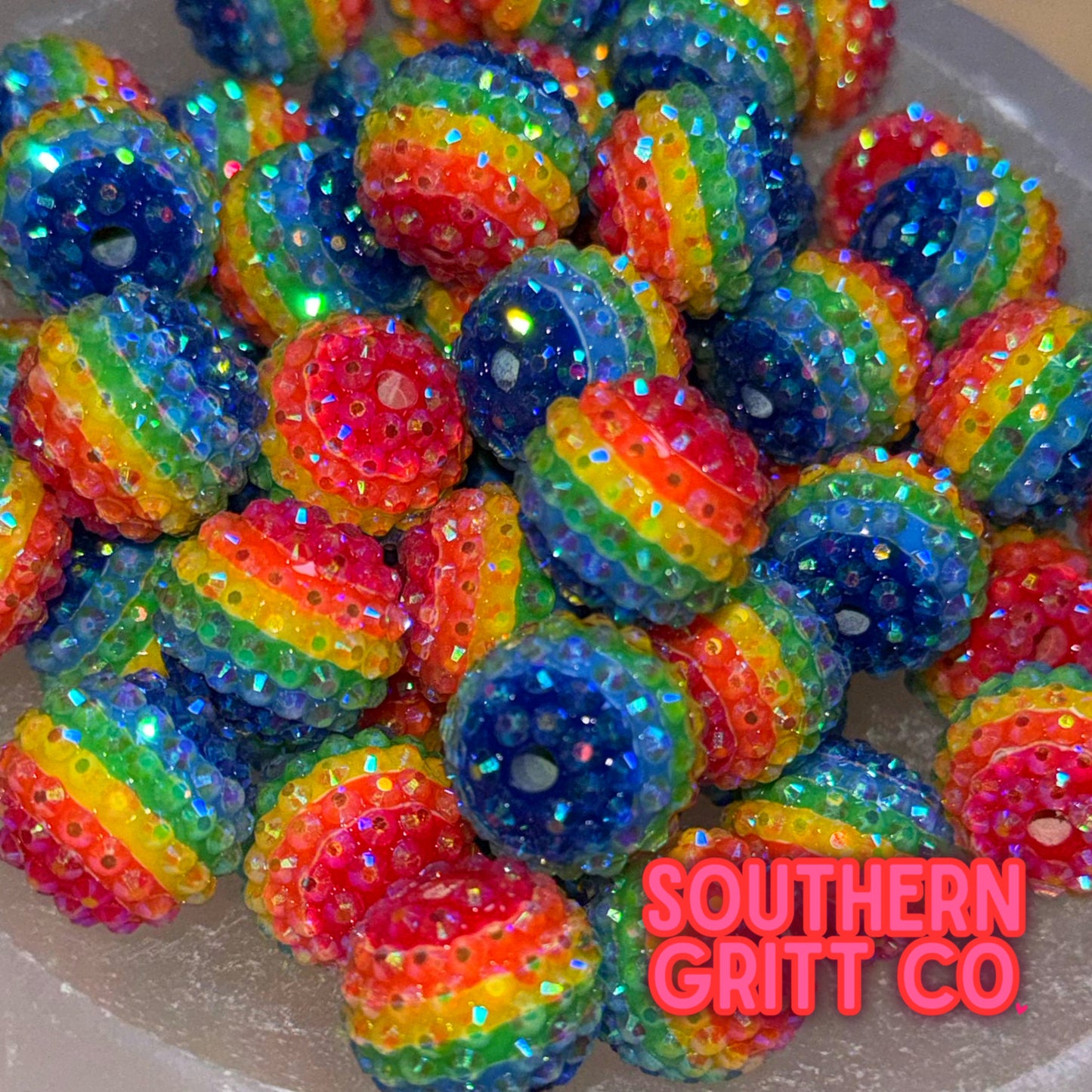 "AB Rainbow" Rhinestone Acrylic Bead (1 Count)