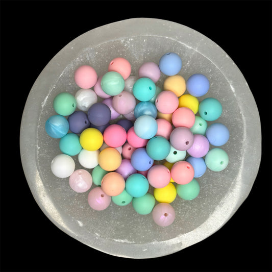 Pastel Silicone 15mm - Bead Mix