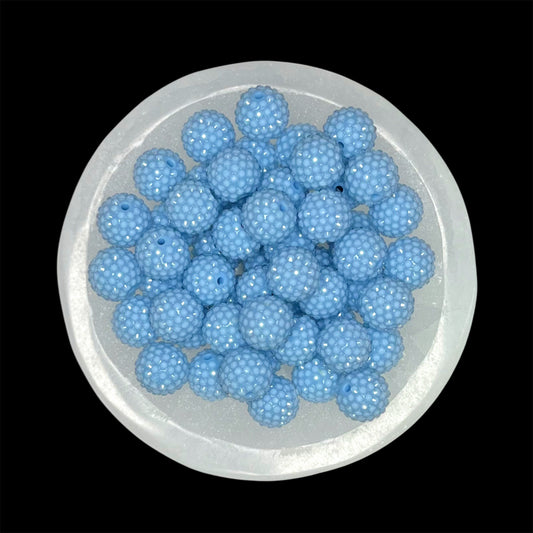 "Jelly Ice Blue" Rhinestone Acrylic Bead (1 Count)