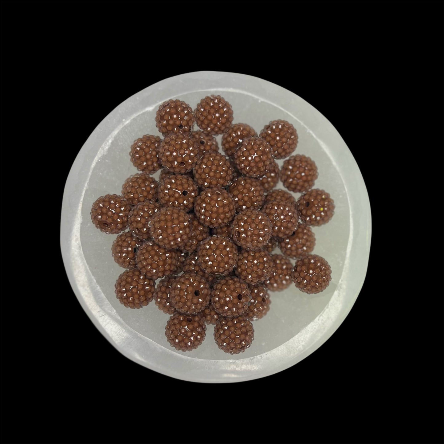 "Brown" Rhinestone Acrylic Bead (1 Count)