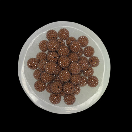 "Brown" Rhinestone Acrylic Bead (1 Count)