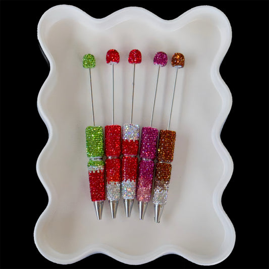 Fancy Ombre Rhinestone Bead-able Pens NEW