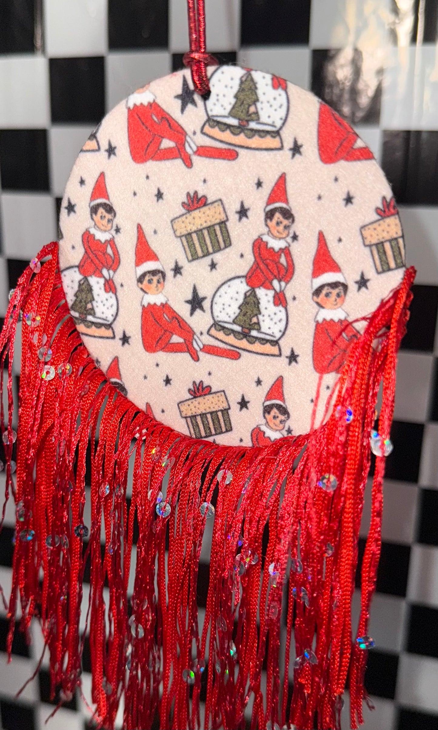 Elf on Christmas Felt Freshie