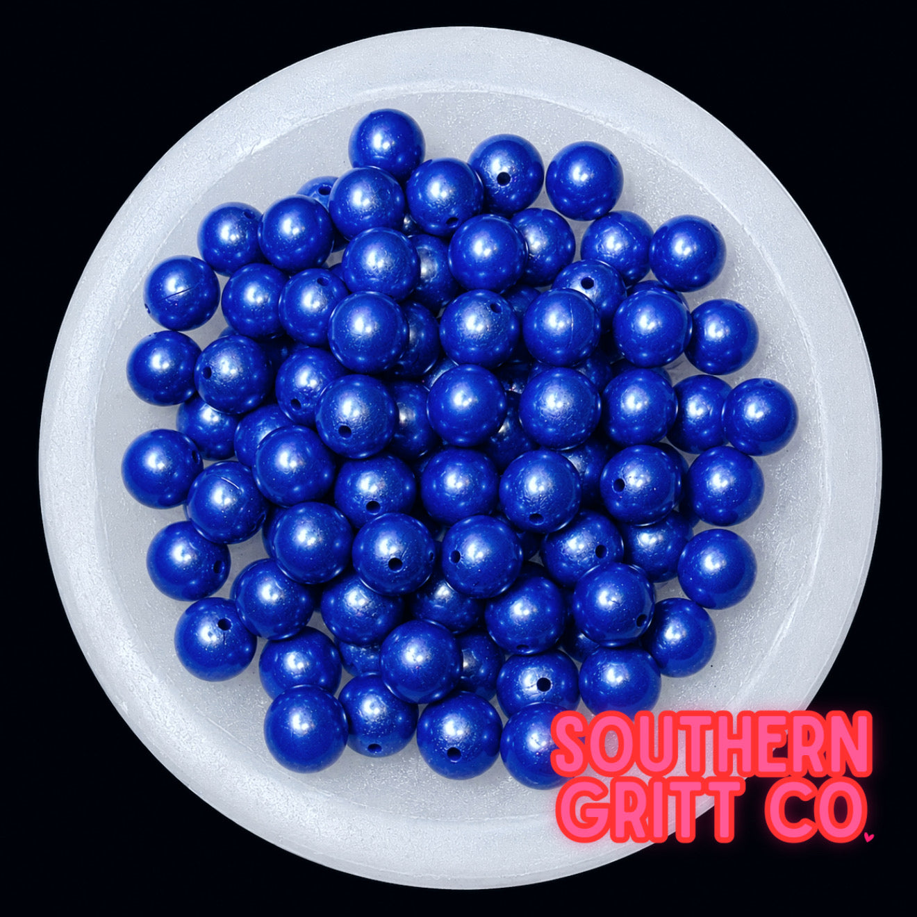 Royal Blue Shimmer 15mm Silicone Bead