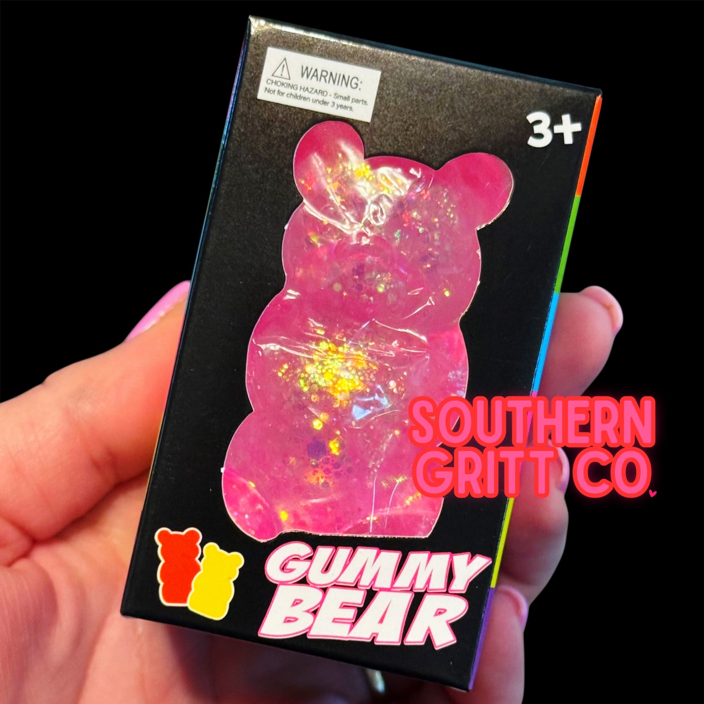 Neon Glitter Bear - Jelly Squish Toy (3 colors)