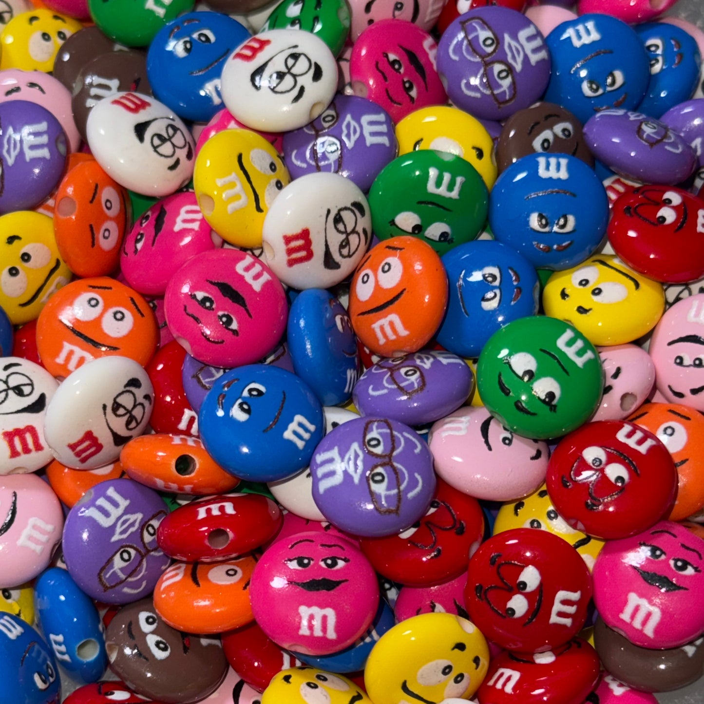 M&M Candy Shaped 10mm Acrylic Beads (20ct)