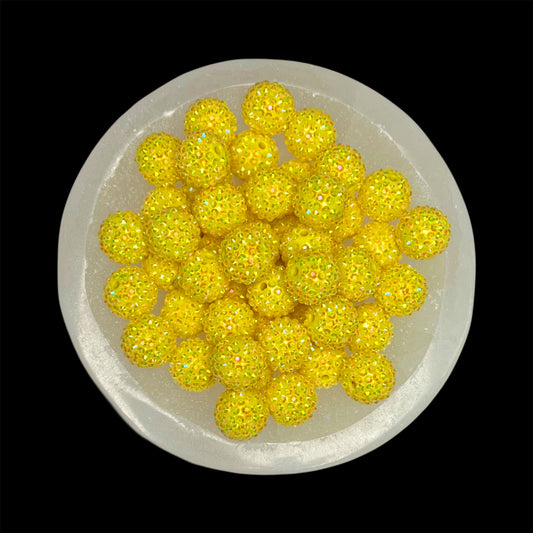 "AB Yellow" Rhinestone Acrylic Bead (1 Count)