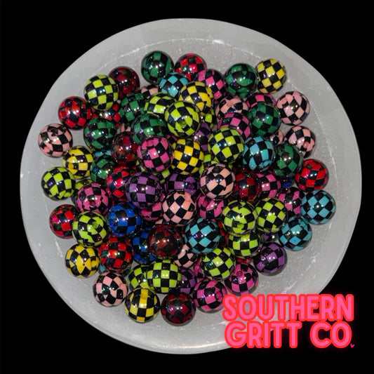 Deep Checkered 16mm Bead Mix