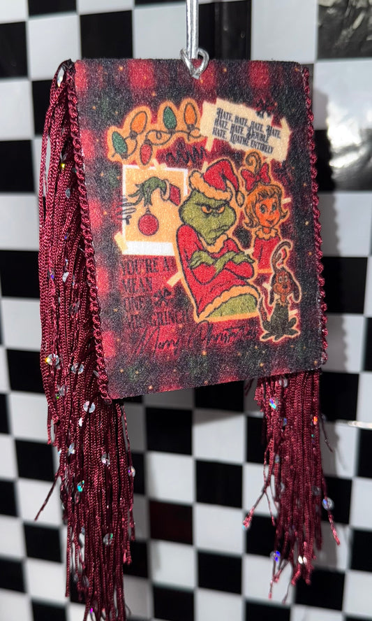 Grumpy Green Guy Felt Freshie