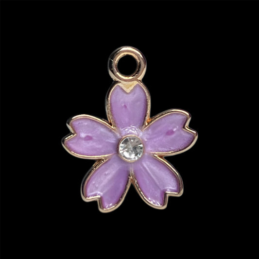 Gold Rhinestone Heart Petal Flower