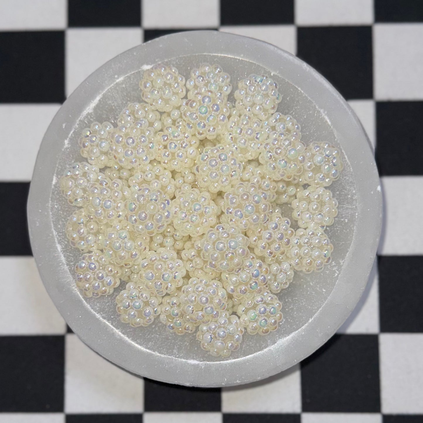 "IVORY" Bubble Rhinestone Acrylic Bead (1 Count)