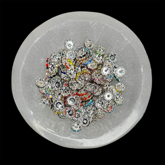 12mm Mixed Rhinestone Wavy Bead Spacer