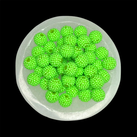 "Bubble Green" Rhinestone Acrylic Bead (1 Count)