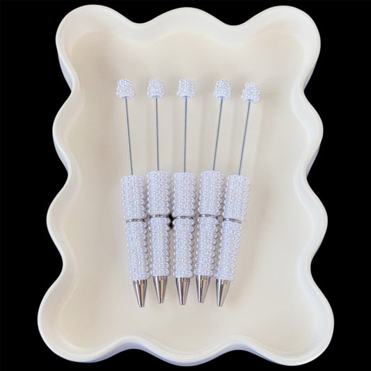 White Bubble Rhinestone Beadable Pens